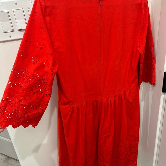 Madewell Eyelet Lattice Dress size 4 - Picture 4 of 6